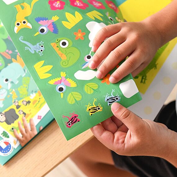 Creatieve Poster + 150 Stickers Jungle | 3 - 10 Jaar - Stickers en stickersets Poppik - In den Olifant