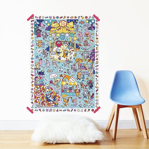 Creatieve Poster + 150 Stickers Kawai Party | 5 - 10 Jaar - Stickers en stickersets Poppik - In den Olifant