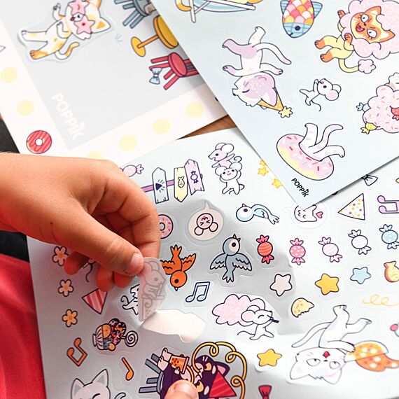 Creatieve Poster + 150 Stickers Kawai Party | 5 - 10 Jaar - Stickers en stickersets Poppik - In den Olifant