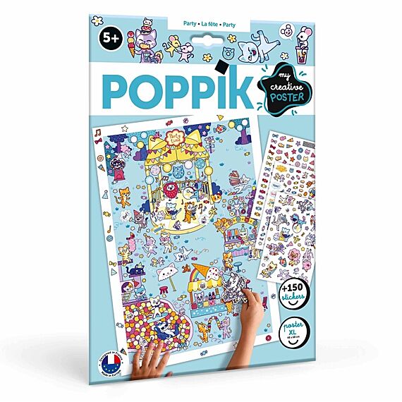 Creatieve Poster + 150 Stickers Kawai Party | 5 - 10 Jaar - Stickers en stickersets Poppik - In den Olifant