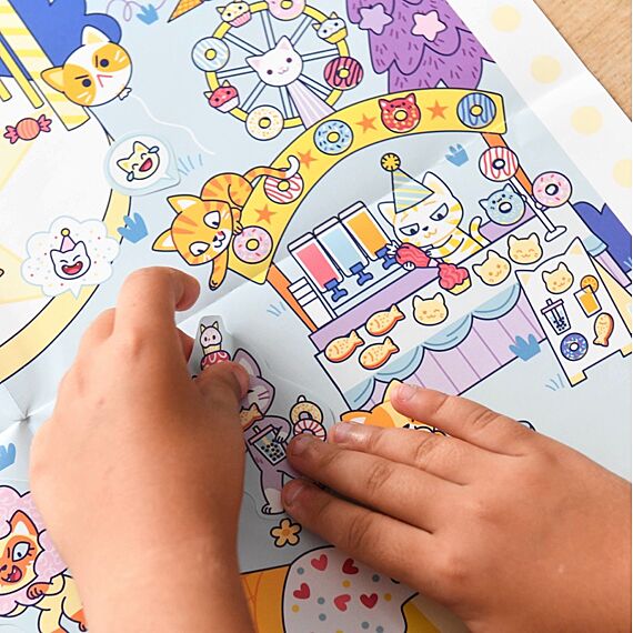 Creatieve Poster + 150 Stickers Kawai Party | 5 - 10 Jaar - Stickers en stickersets Poppik - In den Olifant