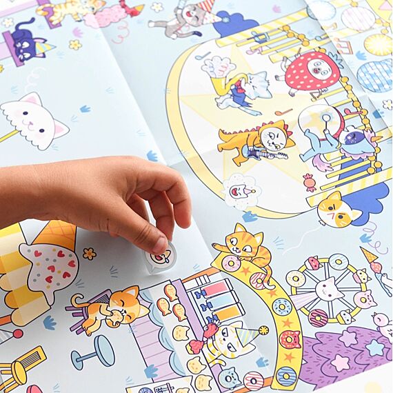 Creatieve Poster + 150 Stickers Kawai Party | 5 - 10 Jaar - Stickers en stickersets Poppik - In den Olifant