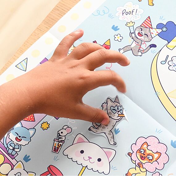 Creatieve Poster + 150 Stickers Kawai Party | 5 - 10 Jaar - Stickers en stickersets Poppik - In den Olifant