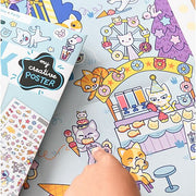 Creatieve Poster + 150 Stickers Kawai Party | 5 - 10 Jaar - Stickers en stickersets Poppik - In den Olifant