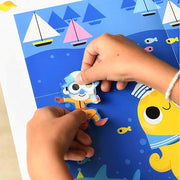 Creatieve Poster + 150 Stickers Sea | 3 - 10 Jaar - Stickers en stickersets Poppik - In den Olifant