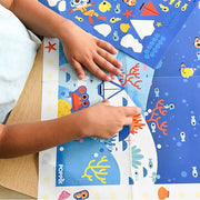 Creatieve Poster + 150 Stickers Sea | 3 - 10 Jaar - Stickers en stickersets Poppik - In den Olifant