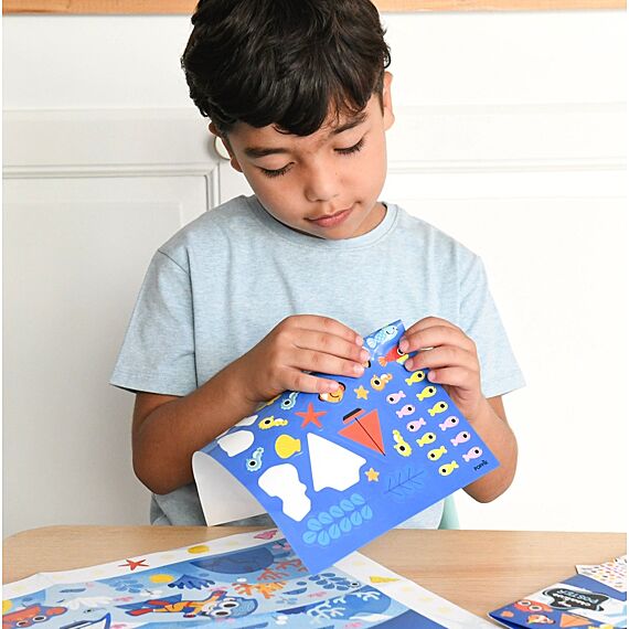 Creatieve Poster + 150 Stickers Sea | 3 - 10 Jaar - Stickers en stickersets Poppik - In den Olifant