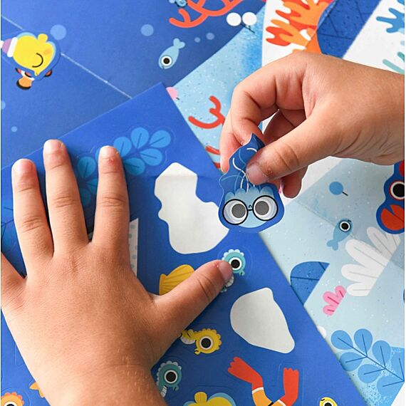 Creatieve Poster + 150 Stickers Sea | 3 - 10 Jaar - Stickers en stickersets Poppik - In den Olifant