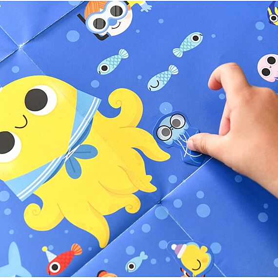 Creatieve Poster + 150 Stickers Sea | 3 - 10 Jaar - Stickers en stickersets Poppik - In den Olifant
