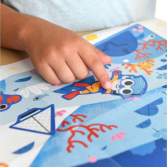 Creatieve Poster + 150 Stickers Sea | 3 - 10 Jaar - Stickers en stickersets Poppik - In den Olifant