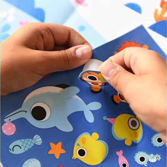 Creatieve Poster + 150 Stickers Sea | 3 - 10 Jaar - Stickers en stickersets Poppik - In den Olifant
