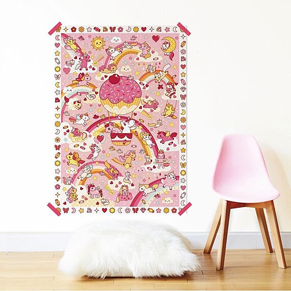 Creatieve Poster + 150 Stickers Unicorns | 5 - 10 Jaar - Stickers en stickersets Poppik - In den Olifant