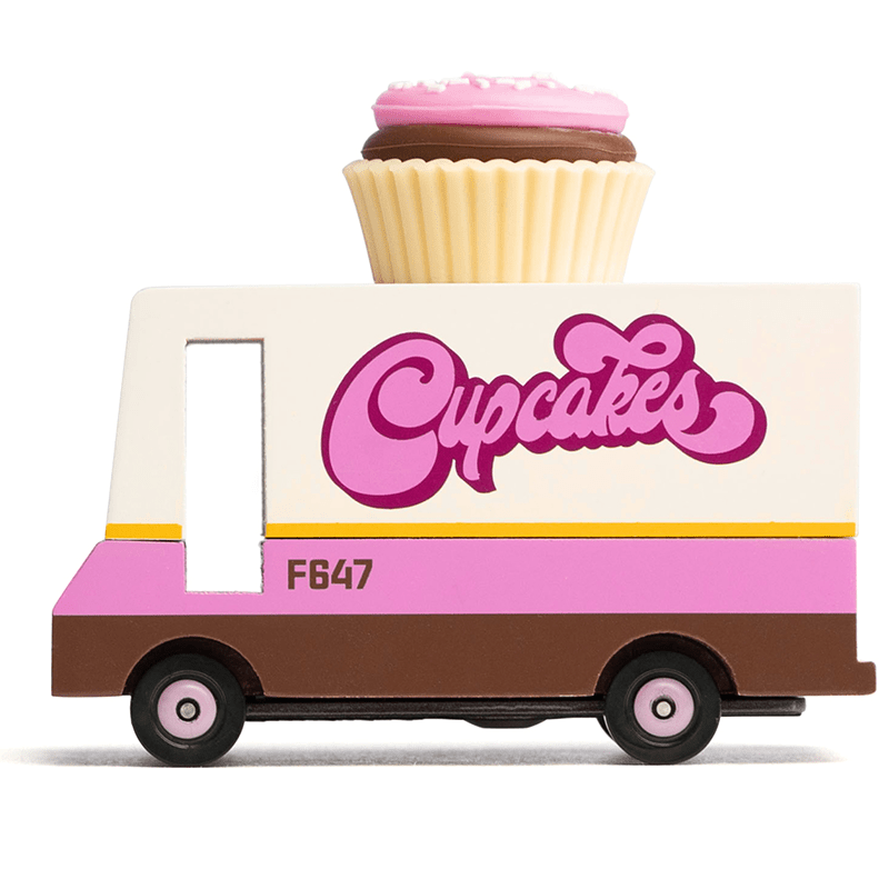 Cupcake Van (F647) 8,4X4,1X6,5Cm, Wooden Diecast, In Giftbox, 3+ - Speelvoertuigen Candycar - In den Olifant