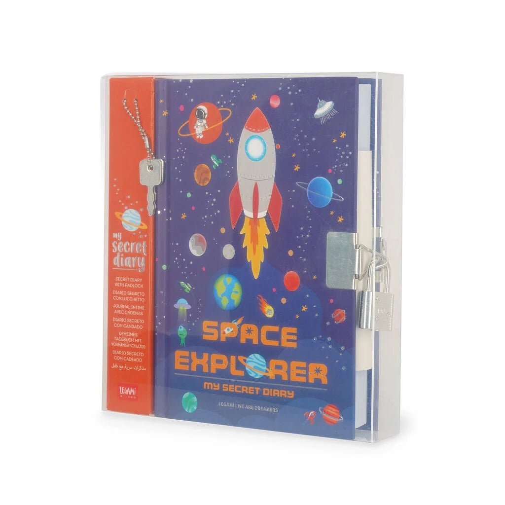 Dagboek met slotje My Secret Diary - Space - Vrienden- en dagboeken Legami - In den Olifant