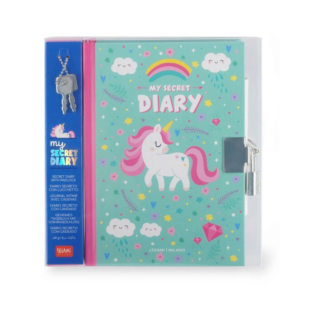 Dagboek met slotje My Secret Diary - Unicorn - Vrienden- en dagboeken Legami - In den Olifant