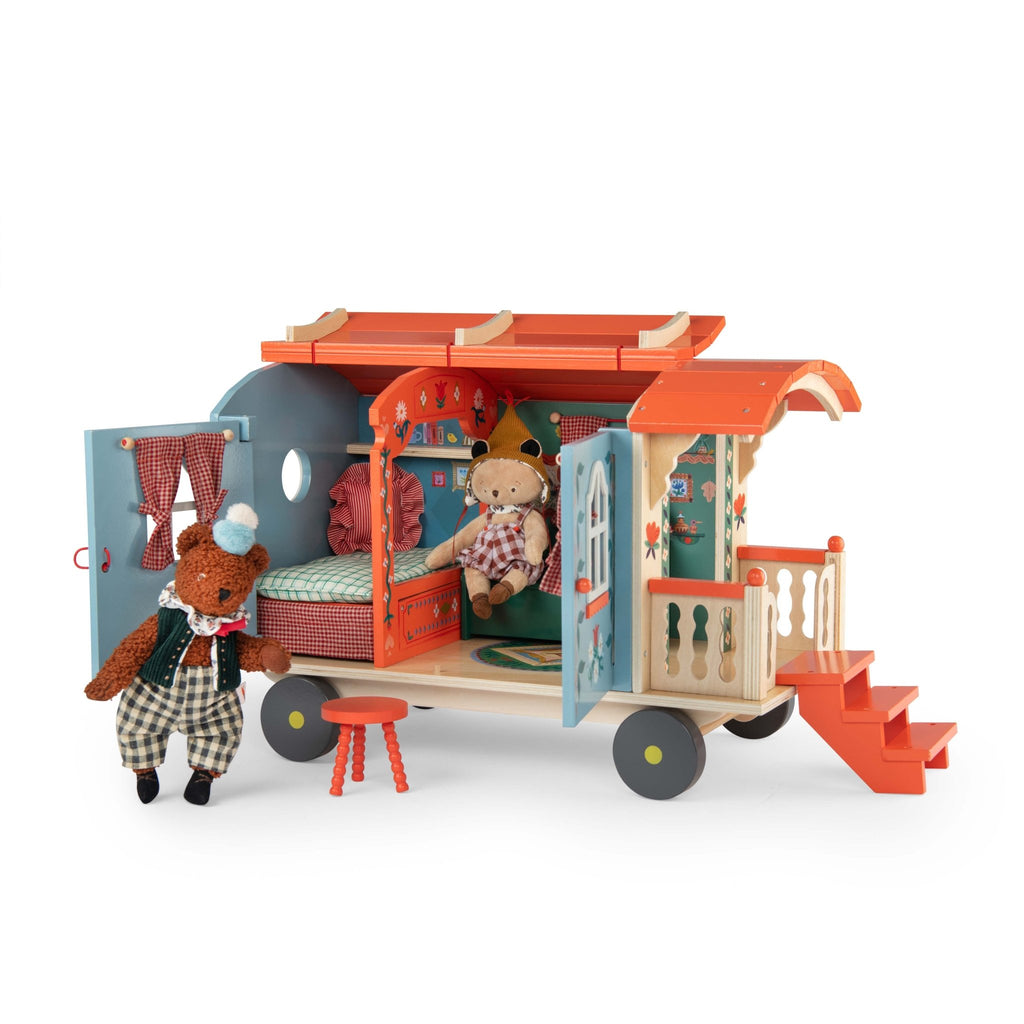 De woonwagen Les Minouchkas - Poppenhuismeubels en accessoires Moulin Roty - In den Olifant