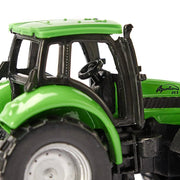 Deutz - Fahr tractor met Fortuna 2 - assige aanhangwagen - Auto's en voertuigen Siku - In den Olifant