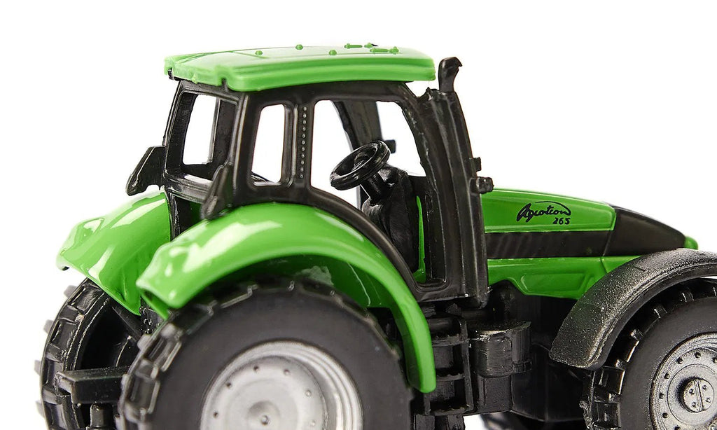 Deutz - Fahr tractor met Fortuna 2 - assige aanhangwagen - Auto's en voertuigen Siku - In den Olifant