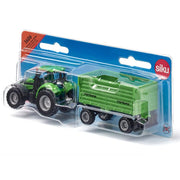 Deutz - Fahr tractor met Fortuna 2 - assige aanhangwagen - Auto's en voertuigen Siku - In den Olifant