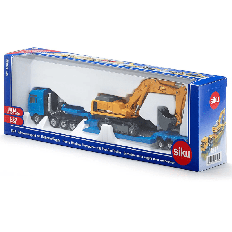 Dieplader met graafmachine 1:87 - Onaf Siku - In den Olifant