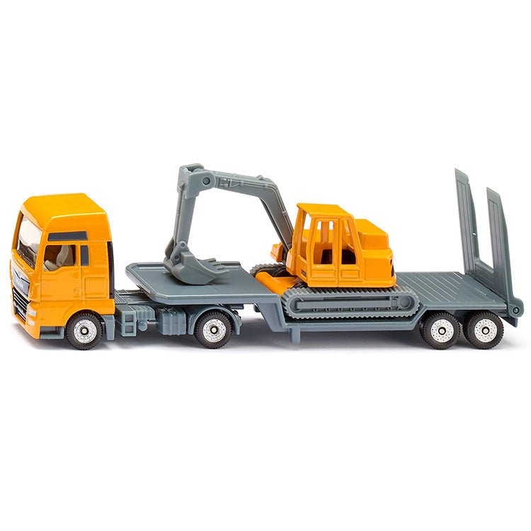 Dieplader met graafmachine - Auto's en voertuigen Siku - In den Olifant