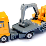 Dieplader met graafmachine - Auto's en voertuigen Siku - In den Olifant