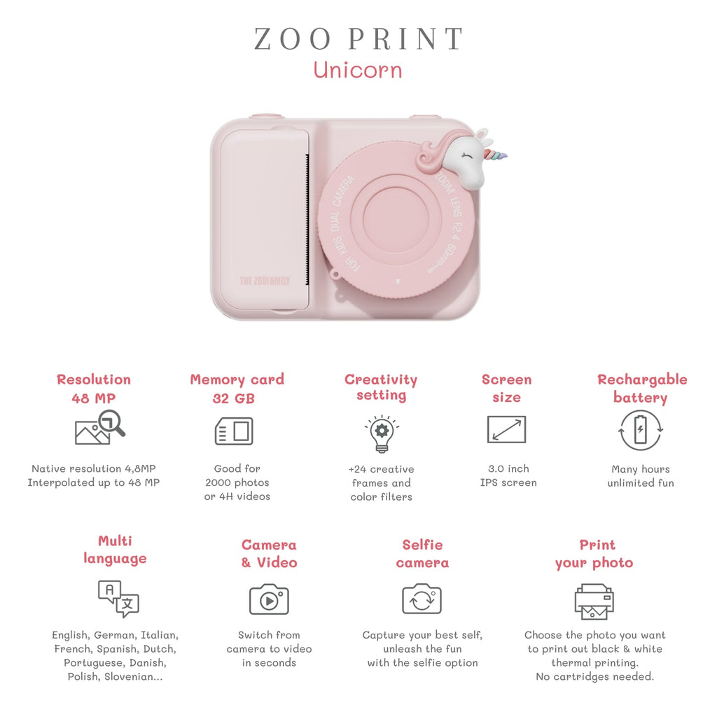 Digitale instant camera - Zoo Print Unicorn - Camera's The Zoo Family - In den Olifant