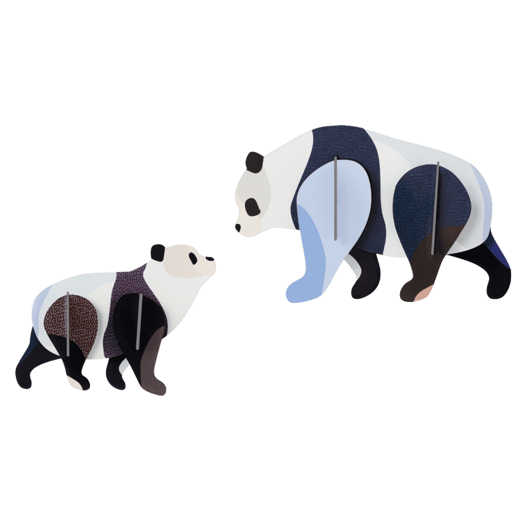 DIY Wall Art Big Wild Animals - Panda Family - Muurdecoratie Studio Roof - In den Olifant