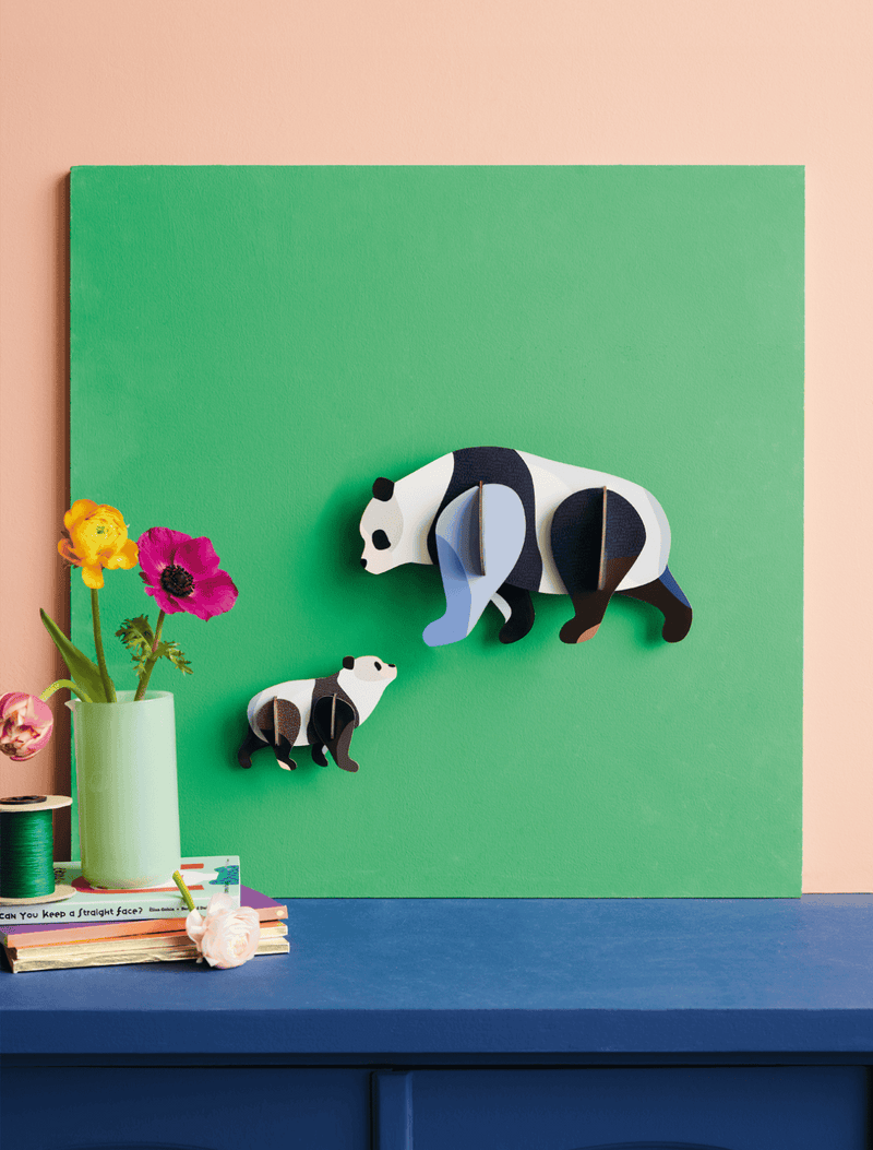 DIY Wall Art Big Wild Animals - Panda Family - Muurdecoratie Studio Roof - In den Olifant