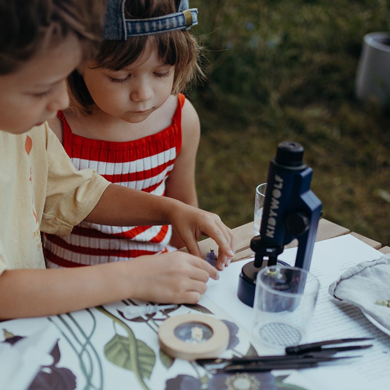 Draagbare microscoop blauw - Kidymicroscoop - STEM speelgoed Kidywolf - In den Olifant