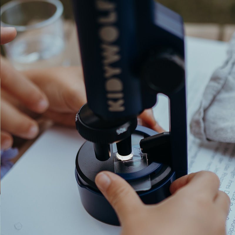 Draagbare microscoop blauw - Kidymicroscoop - STEM speelgoed Kidywolf - In den Olifant