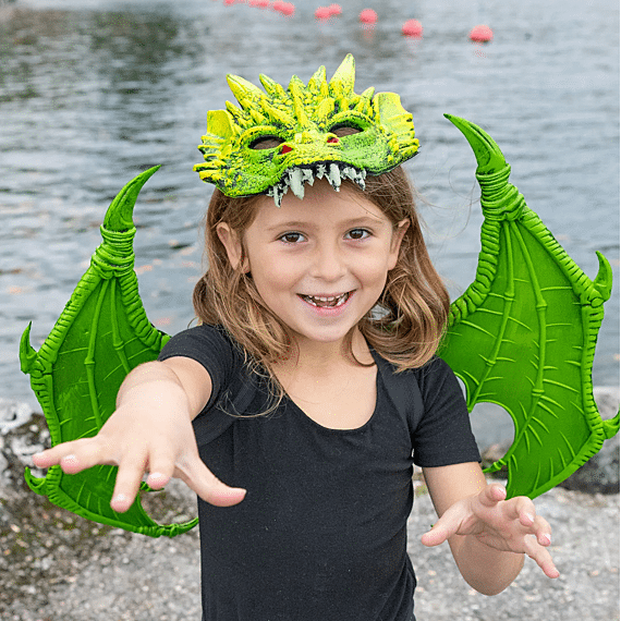 Rubberen Drakenmasker - Groen