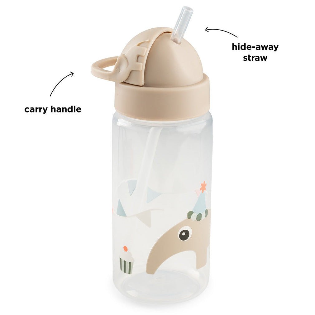 Drinkfles met rietje Celebration Sand - 350 ml - Drinkflessen Done by Deer - In den Olifant