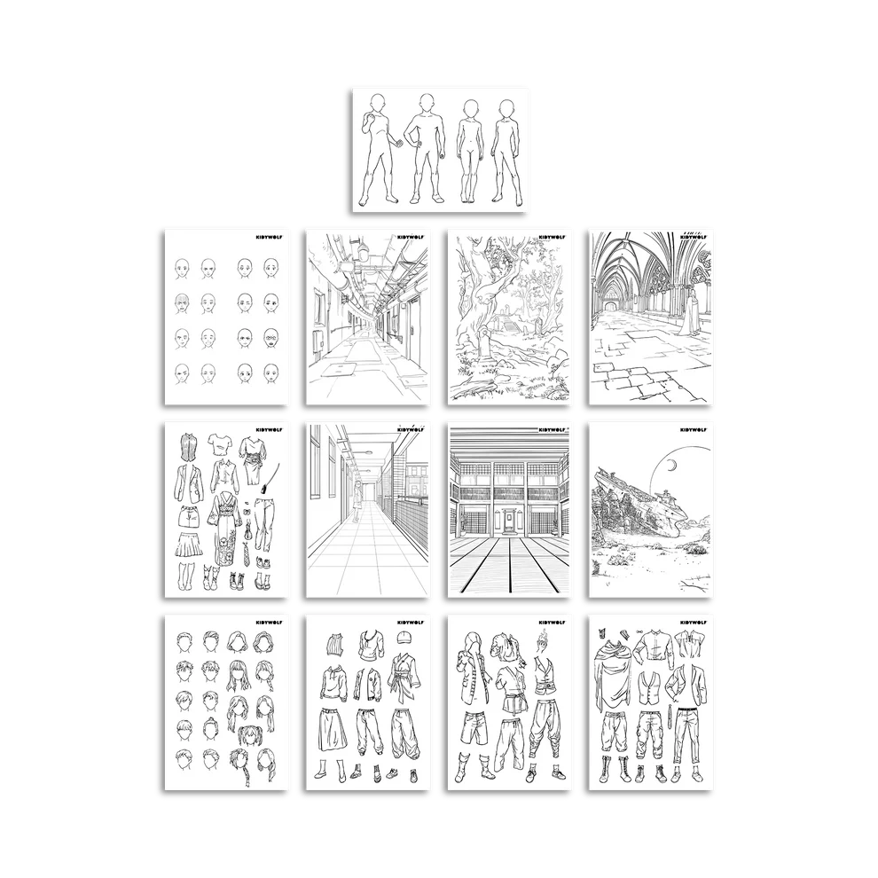 Dubbelzijdig KDraw Tekentablet Manga - Kleuren en tekenen Kidywolf - In den Olifant