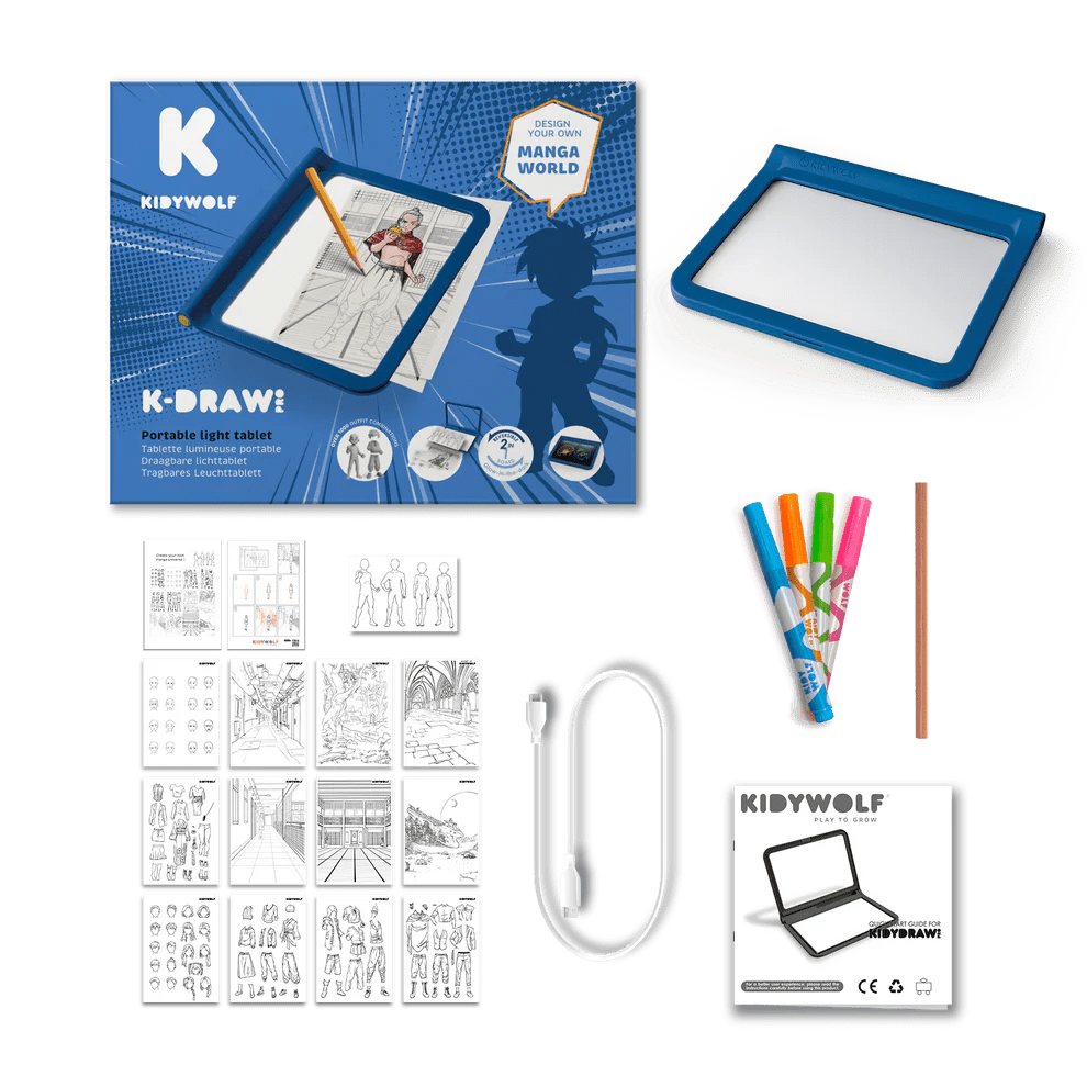 Dubbelzijdig KDraw Tekentablet Manga - Kleuren en tekenen Kidywolf - In den Olifant