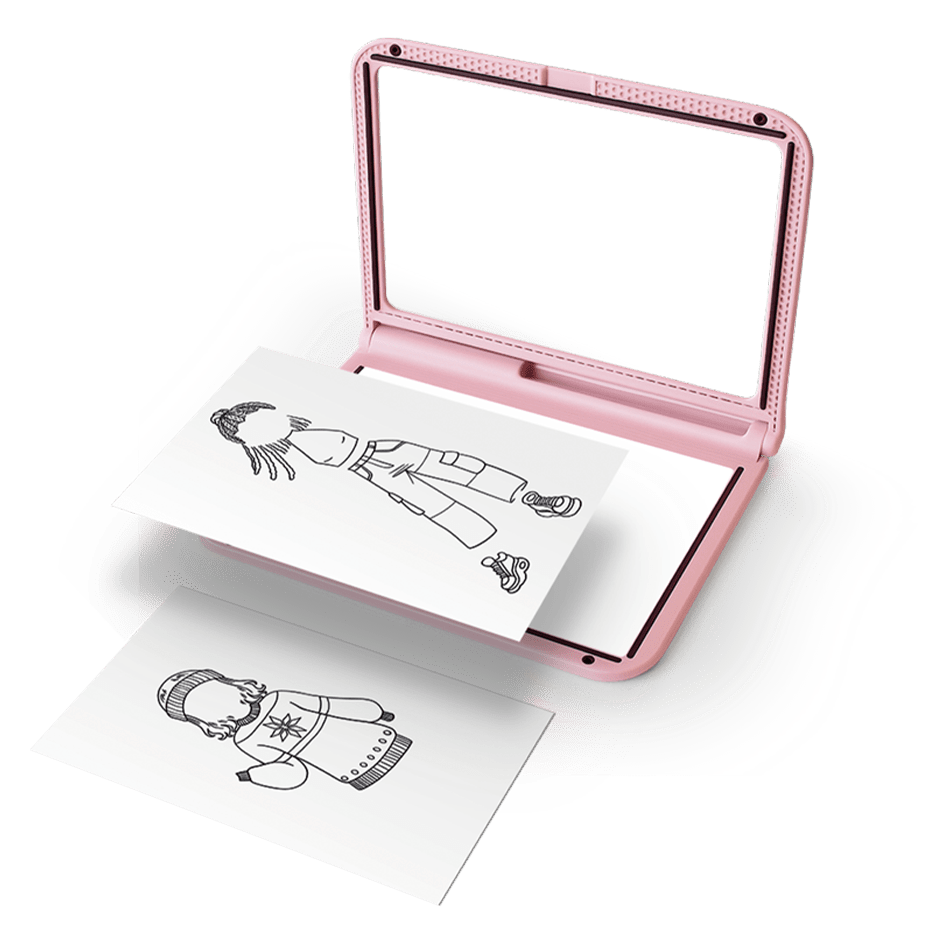 Dubbelzijdig Kidywolf Roze Tekentablet - Kidydraw - Pro Let's draw fashion - Kleuren en tekenen Kidywolf - In den Olifant