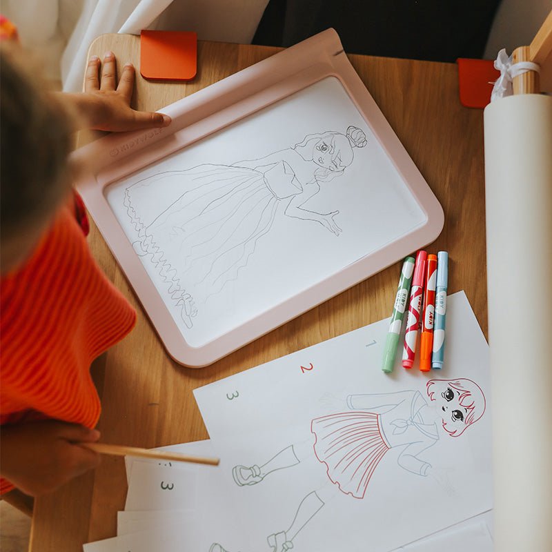 Dubbelzijdig Kidywolf Roze Tekentablet - Kidydraw - Pro Let's draw fashion - Kleuren en tekenen Kidywolf - In den Olifant