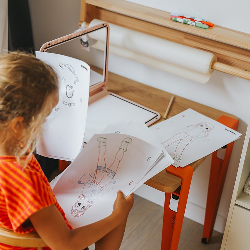 Dubbelzijdig Kidywolf Roze Tekentablet - Kidydraw - Pro Let's draw fashion - Kleuren en tekenen Kidywolf - In den Olifant