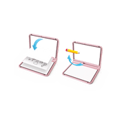 Dubbelzijdig Kidywolf Roze Tekentablet - Kidydraw - Pro Let's draw fashion - Kleuren en tekenen Kidywolf - In den Olifant