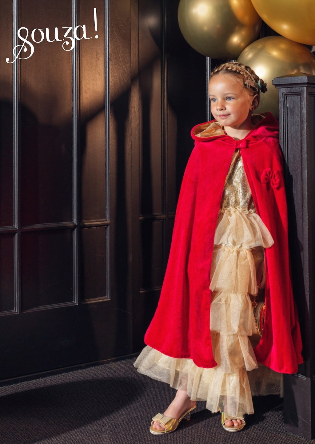 Dubbelzijdige verkleedcape - Prinses/Roodkapje - Verkleedcapes Souza for kids - In den Olifant