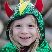 Dubbelzijdige verkleedcape Reversible Dragon and Knight Cape - 7 tot 8 jaar - Verkleedcapes Great Pretenders - In den Olifant