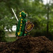 Dubbelzijdige verkleedcape Reversible Dragon and Knight Cape - 7 tot 8 jaar - Verkleedcapes Great Pretenders - In den Olifant