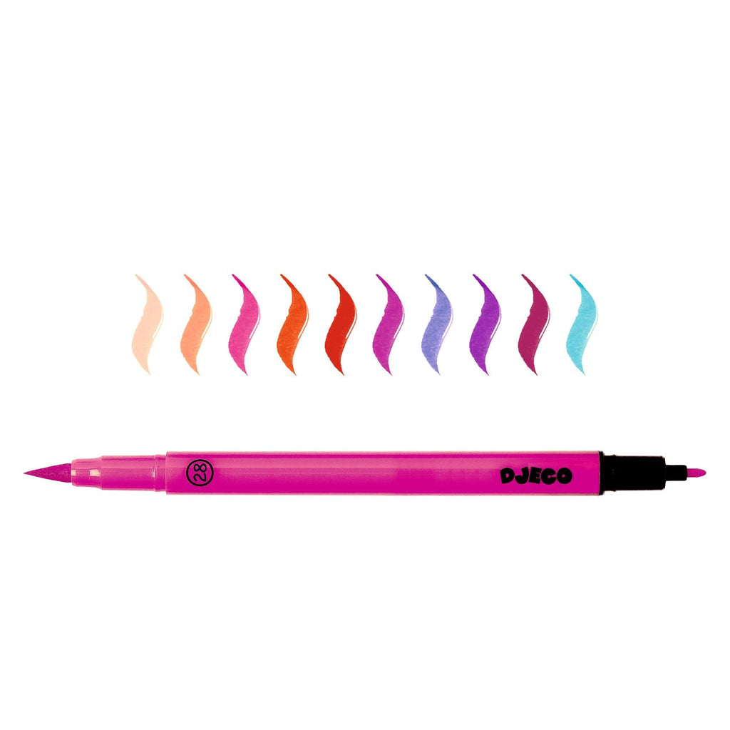 Dubbelzijdige viltstiften Sweet - set van 10 - Kleuren en tekenen Djeco - In den Olifant