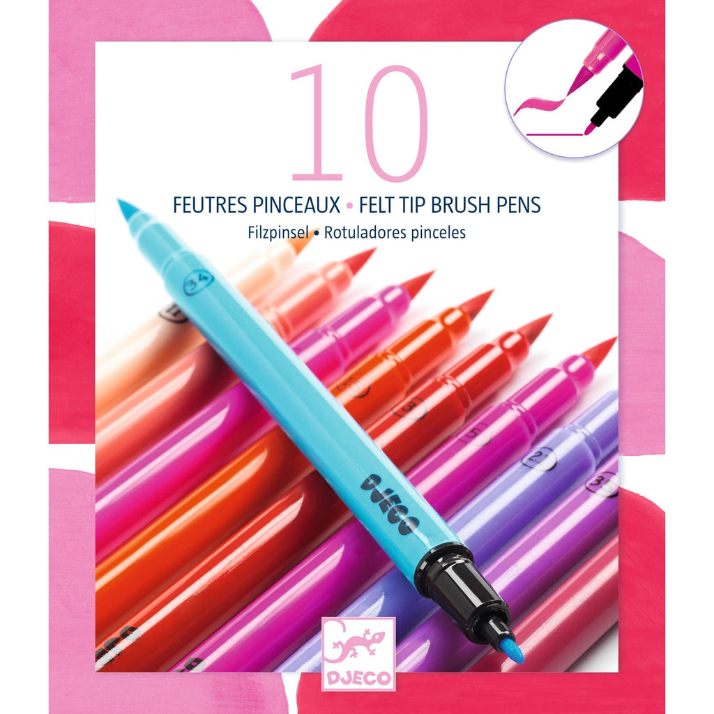 Dubbelzijdige viltstiften Sweet - set van 10 - Kleuren en tekenen Djeco - In den Olifant
