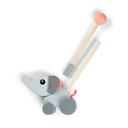 Duwstok Push along Elphee Grey - Trek - en duwspeelgoed Done by Deer - In den Olifant