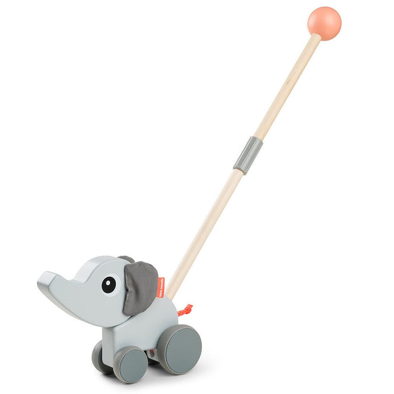 Duwstok Push along Elphee Grey - Trek - en duwspeelgoed Done by Deer - In den Olifant
