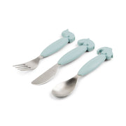 Easy - grip cutlery set Deer friends Blue - Bestek en rietjes Done by Deer - In den Olifant