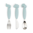 Easy - grip cutlery set Deer friends Blue - Bestek en rietjes Done by Deer - In den Olifant