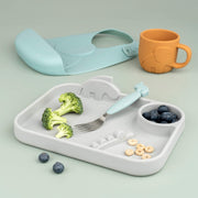 Easy - grip cutlery set Deer friends Blue - Bestek en rietjes Done by Deer - In den Olifant