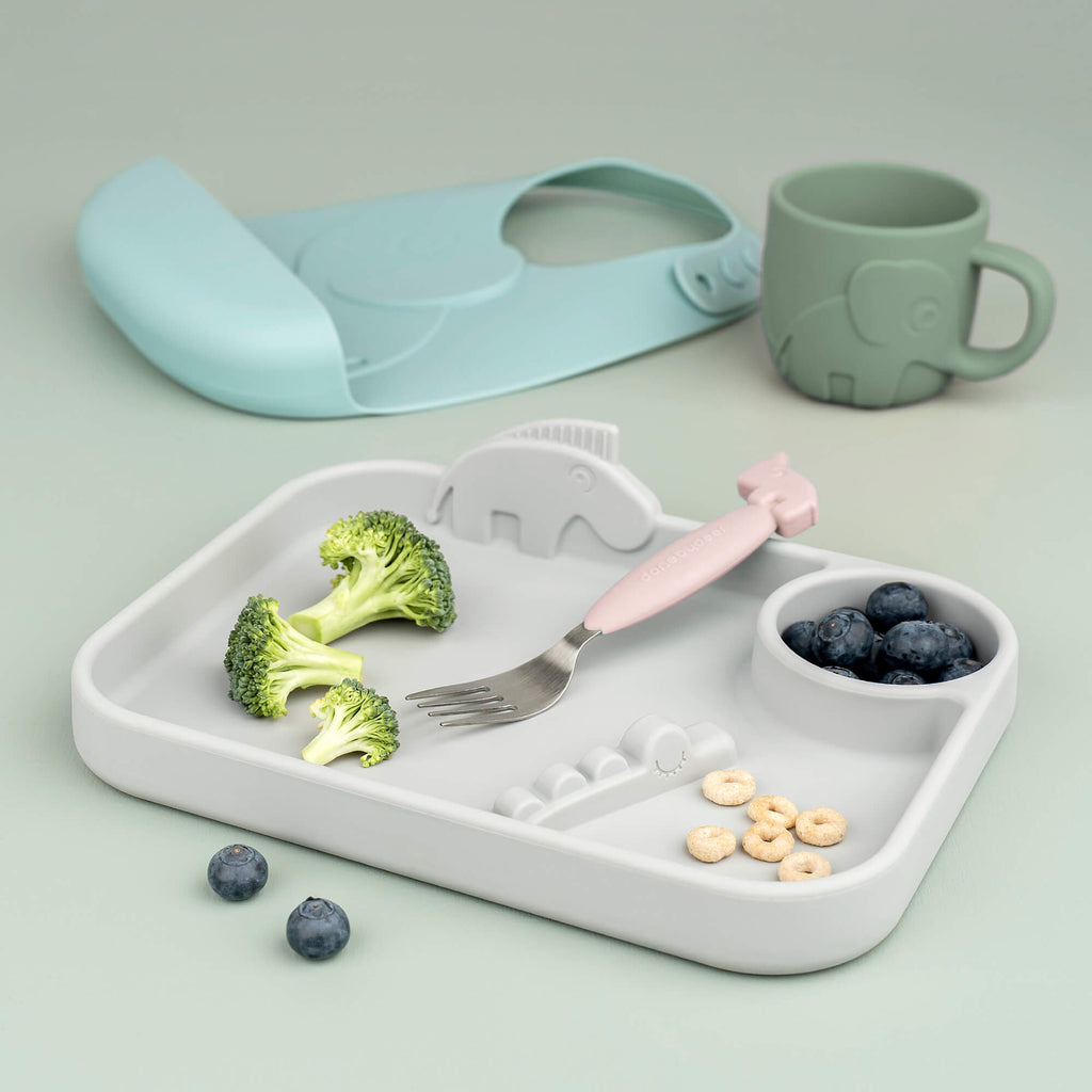 Easy - grip cutlery set Deer friends Powder - Bestek en rietjes Done by Deer - In den Olifant